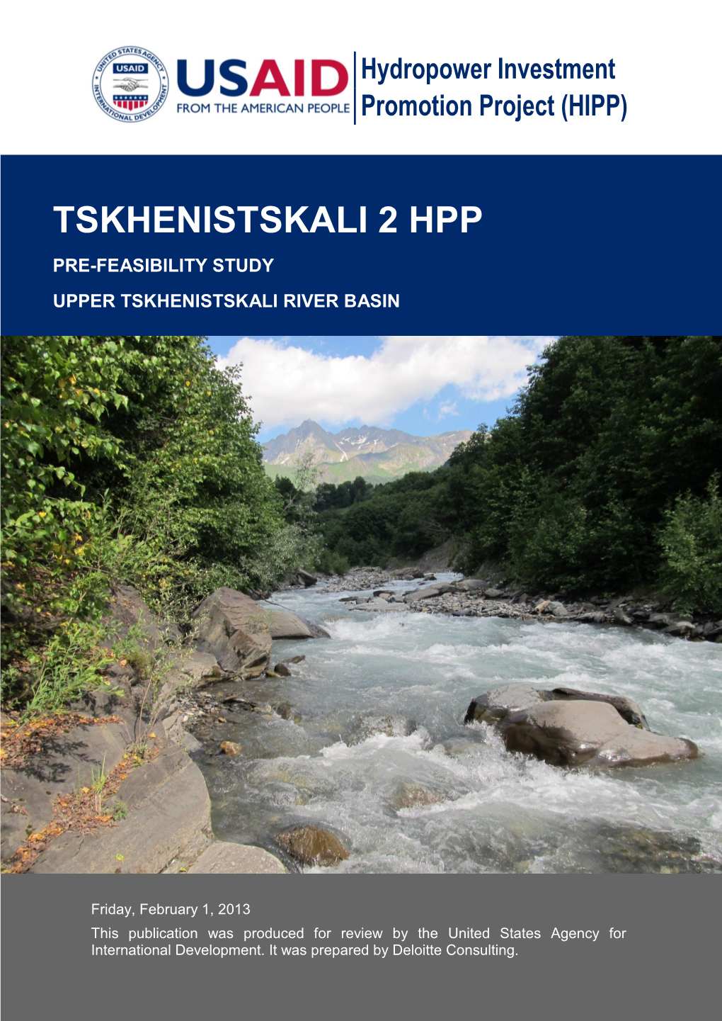 Tskhenistskali 2 Hpp Pre-Feasibility Study Upper Tskhenistskali River Basin