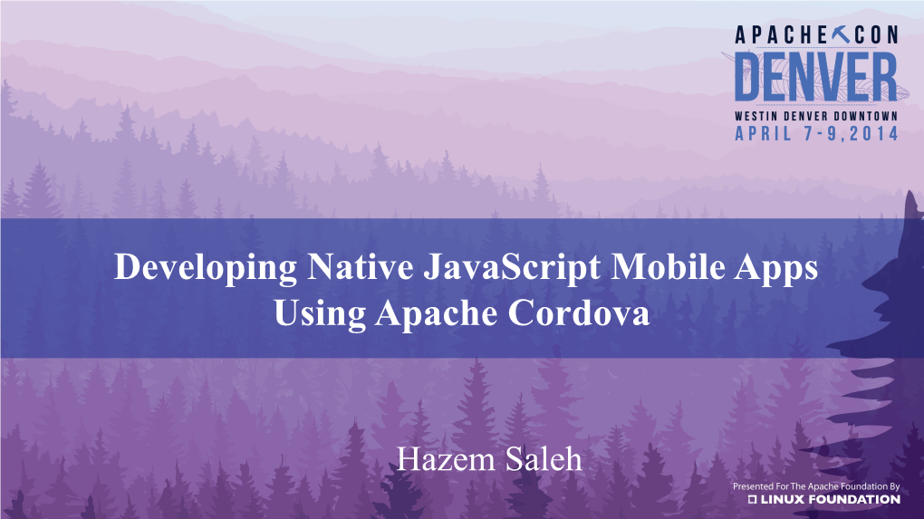 Developing Native Javascript Mobile Apps Using Apache Cordova