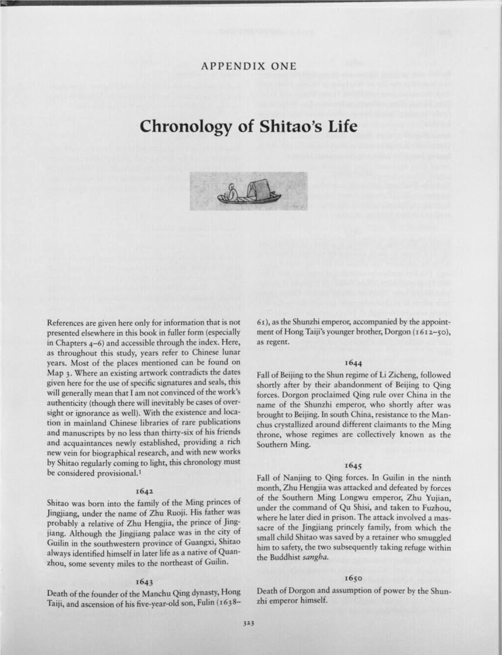 Chronology of Shitao's Life