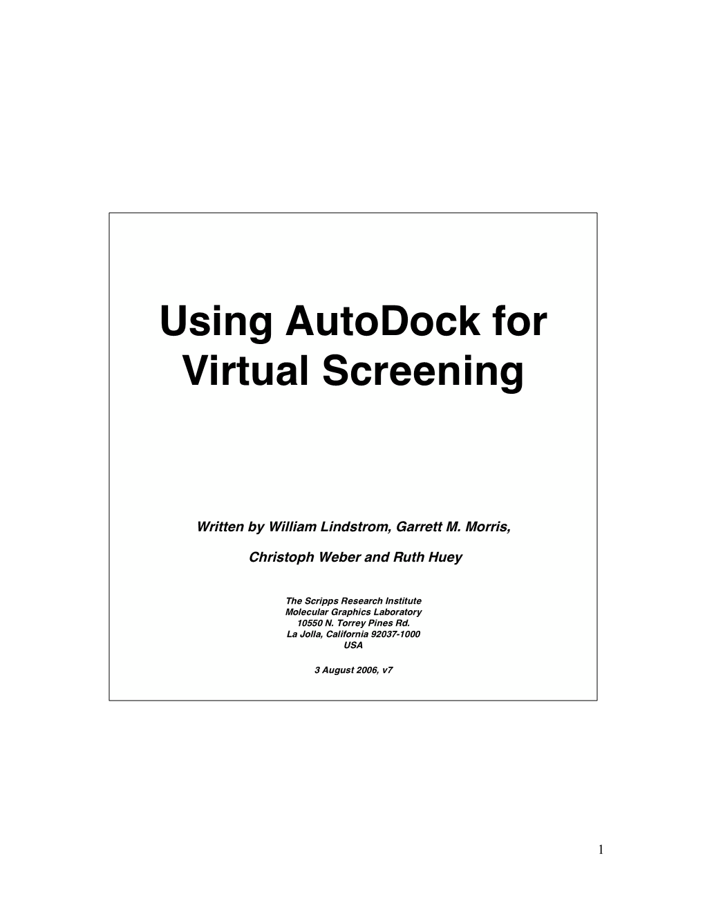 Using Autodock for Virtual Screening