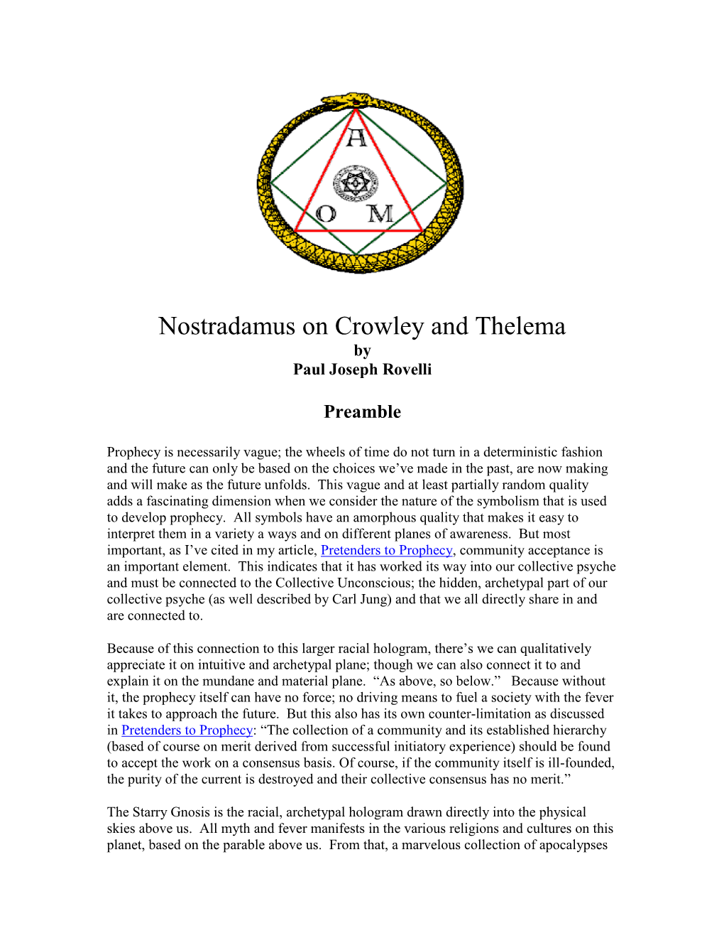 Nostradamus on Thelema