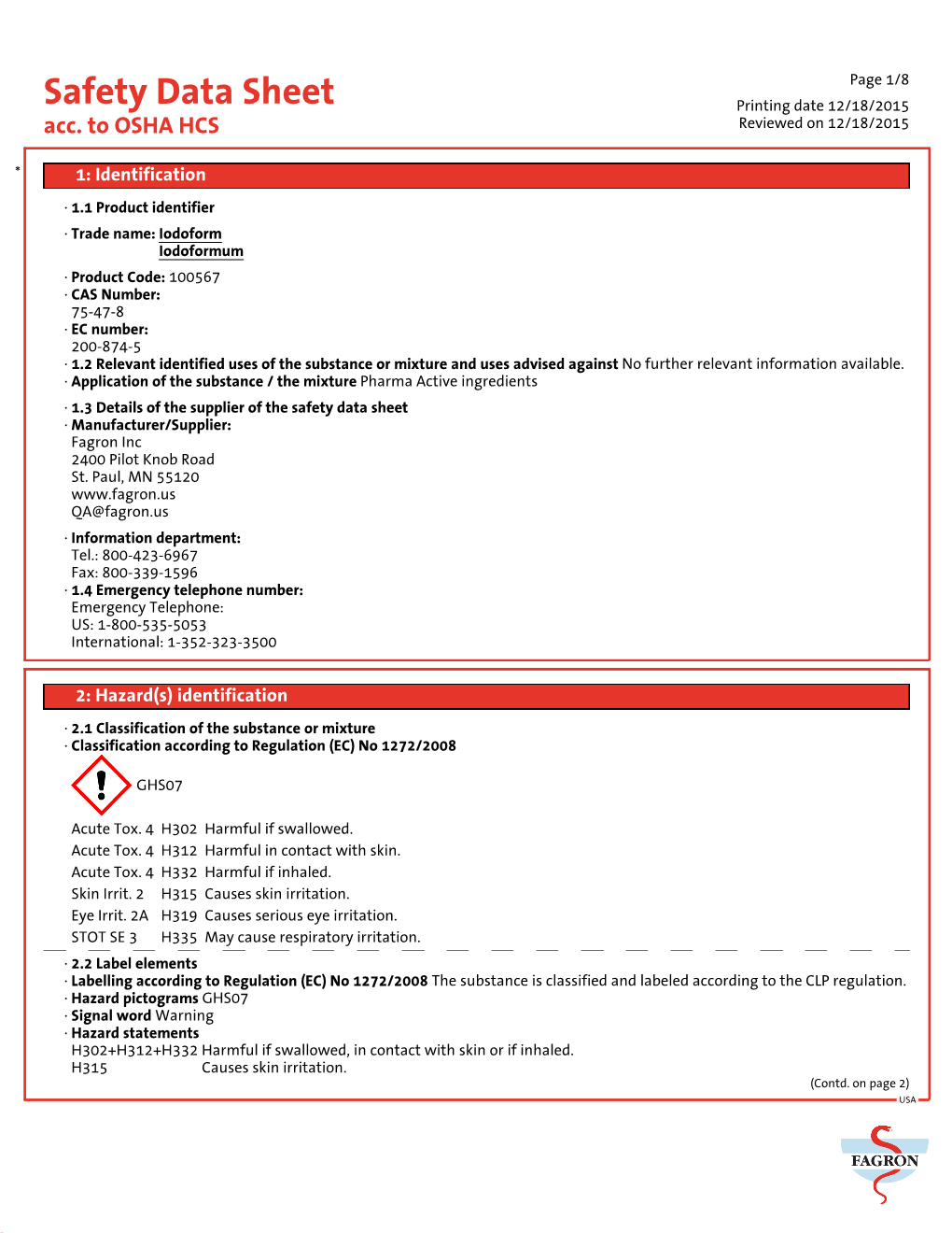 Safety Data Sheet Printing Date 12/18/2015 Acc