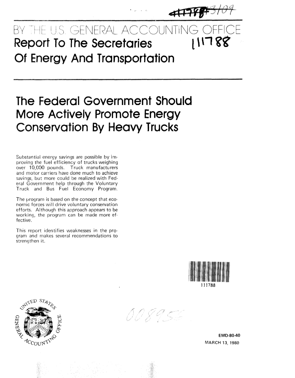 EMD-80-40 the Federal Government Should More Actively Promote