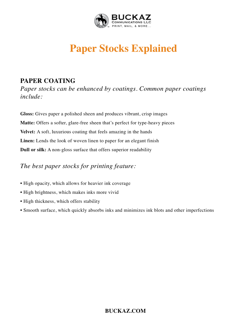 Paper Stocks Explained