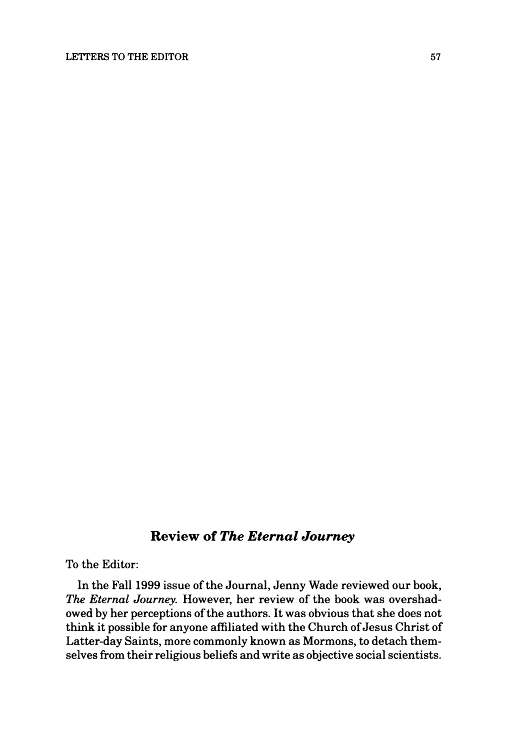Review of the Eternal Journey