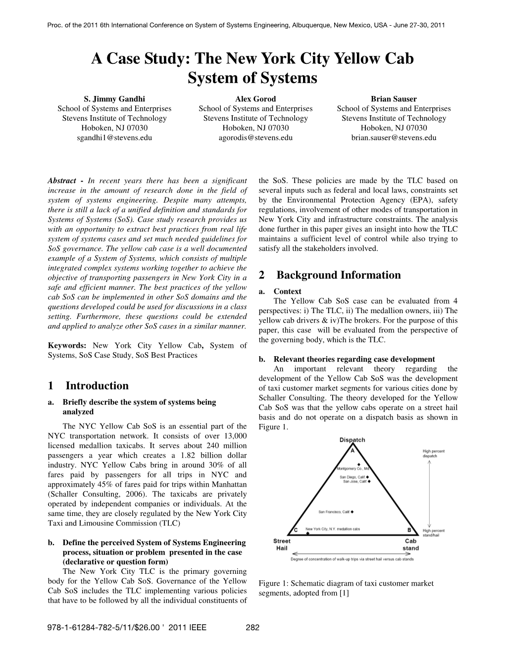 A Case Study: the New York City Yellow Cab System of Systems