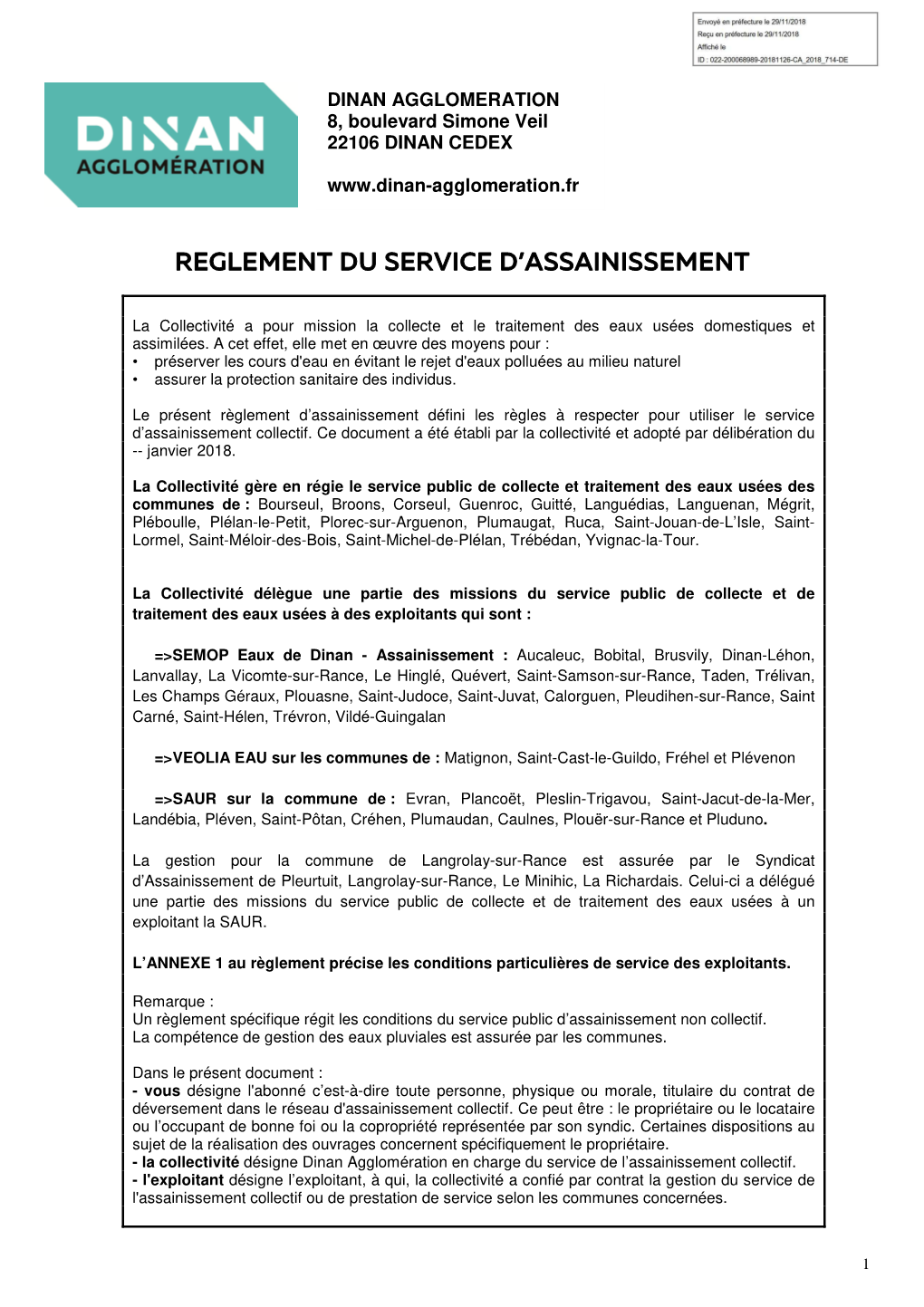 Règlement Du Service Public D'assainissement Collectif.Pdf