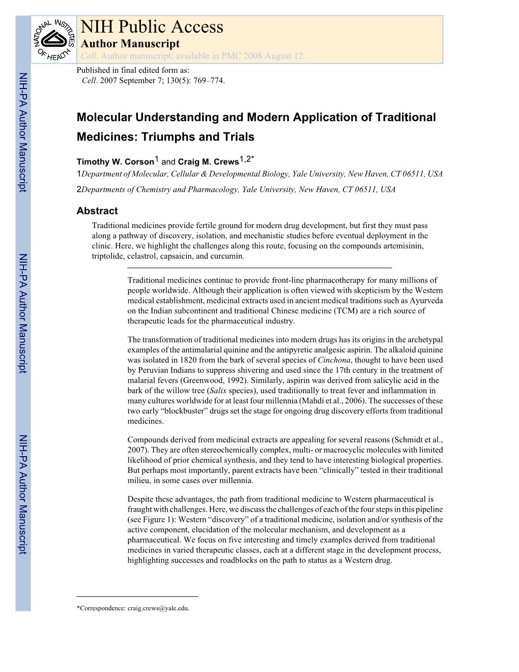 NIH Public Access Author Manuscript Cell