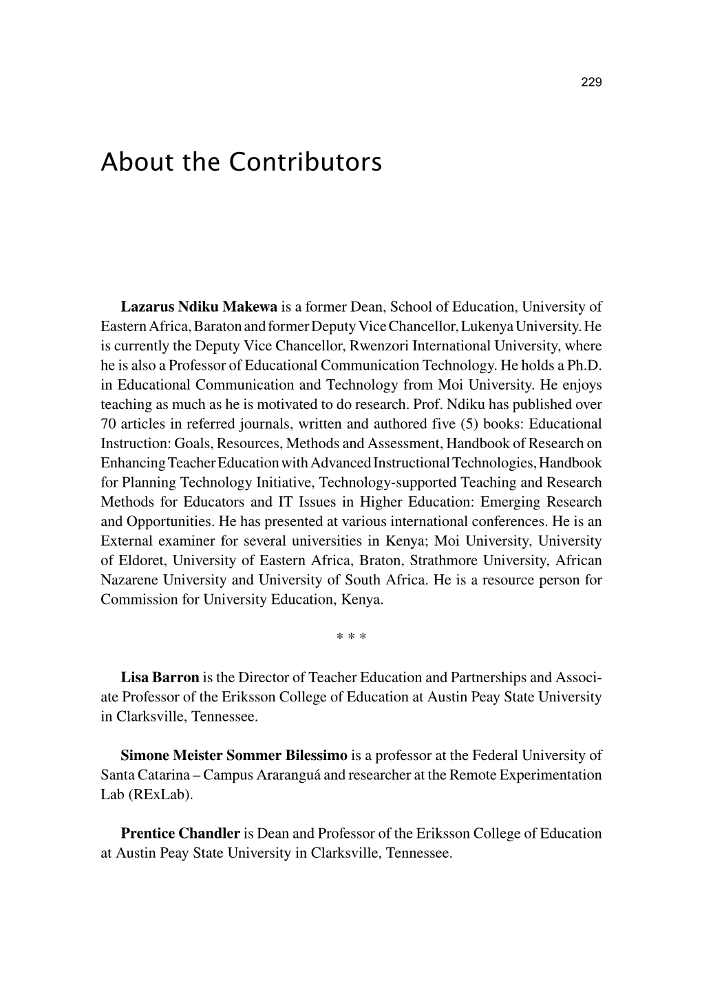 About the Contributors