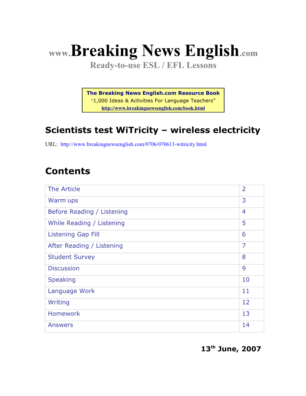 Scientists Test Witricity – Wireless Electricity