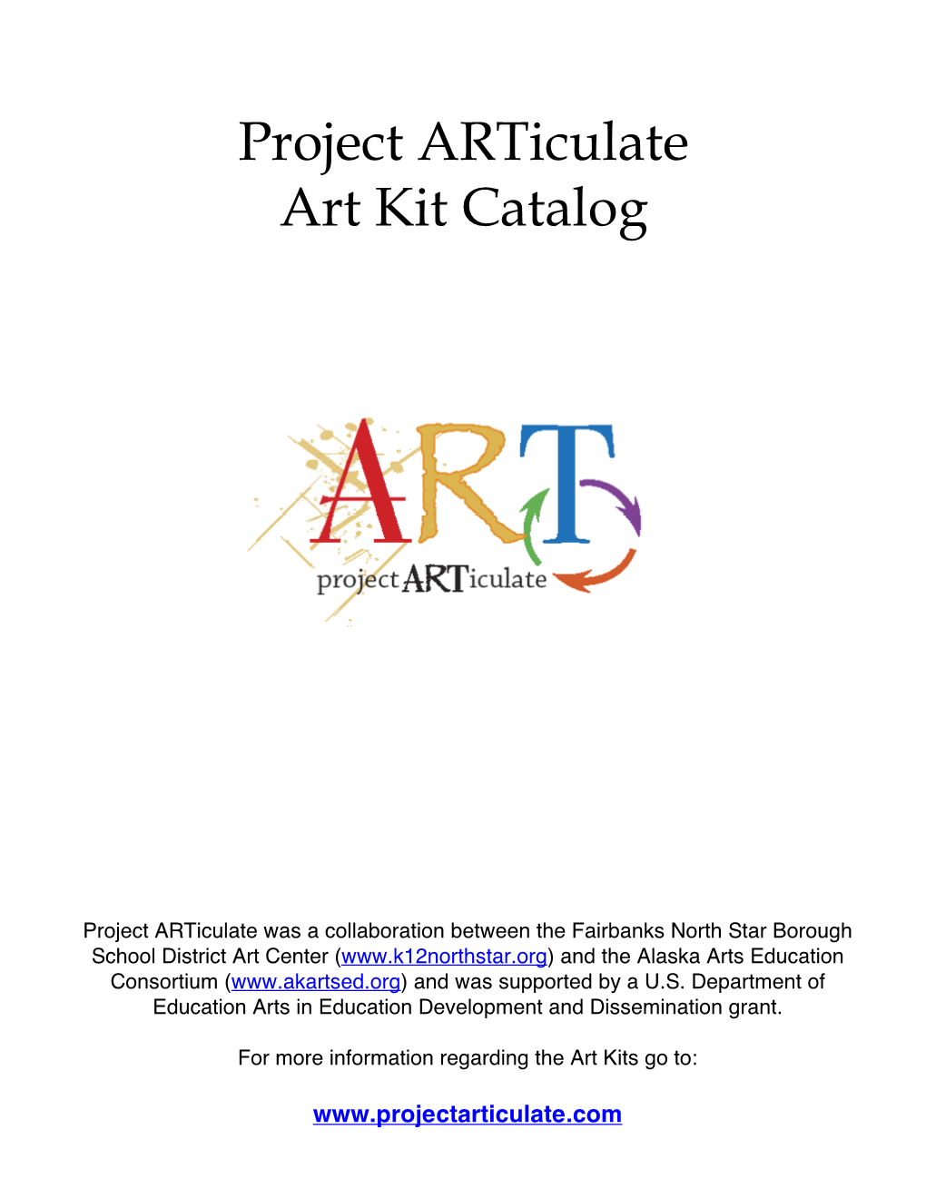 Project Articulate Art Kit Catalog