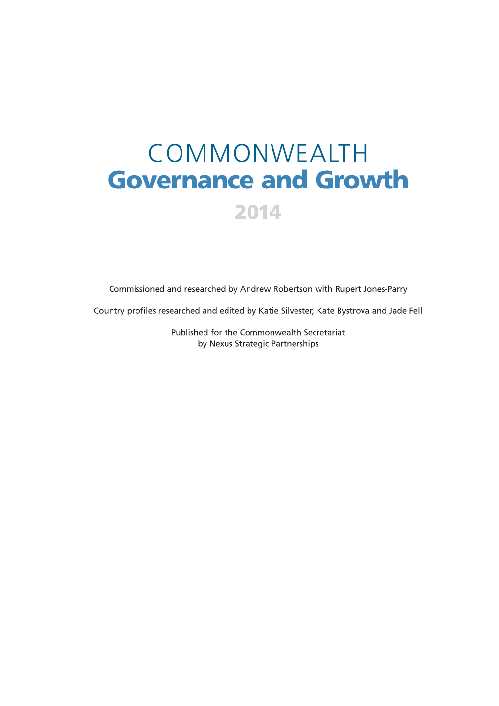 COMMONWEALTH Governance and Growth 2014