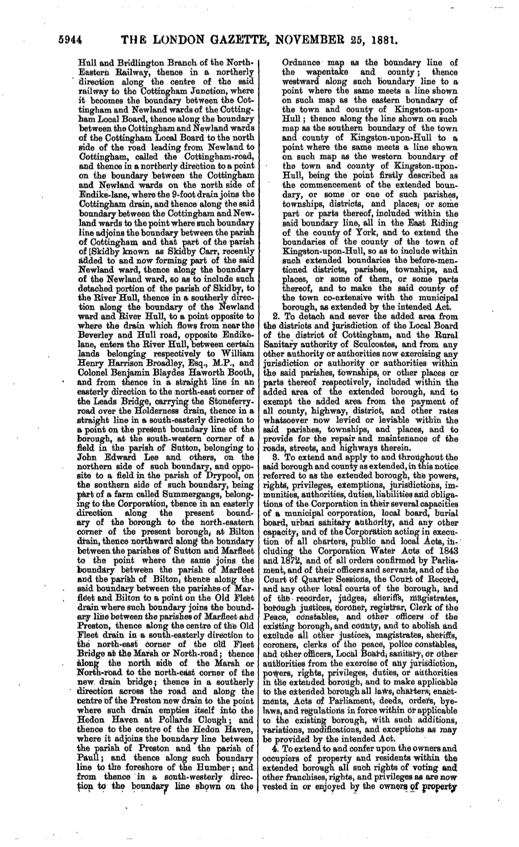 5944 the London Gazette, November 25, 1881