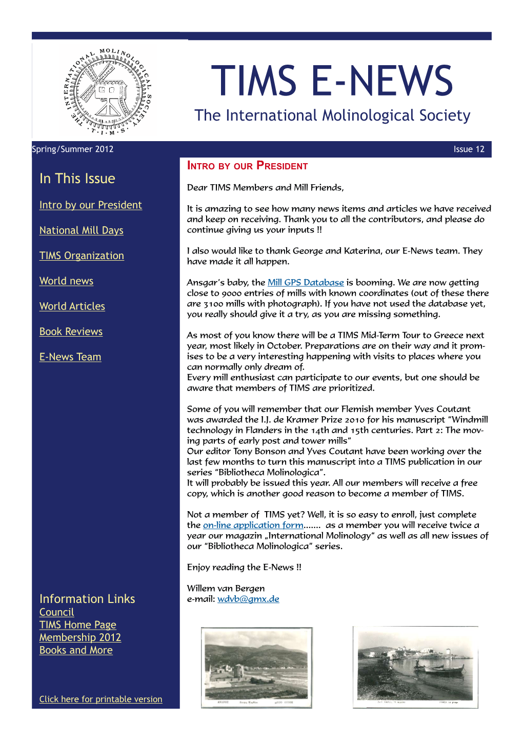 TIMS E-NEWS the International Molinological Society