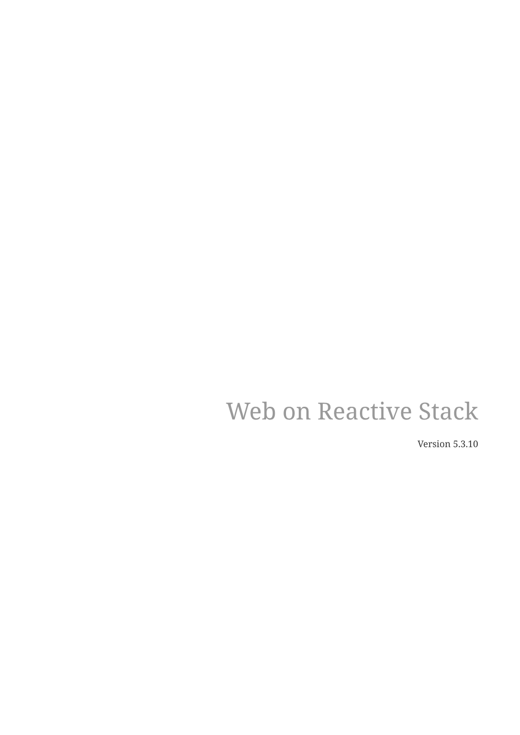 Web on Reactive Stack