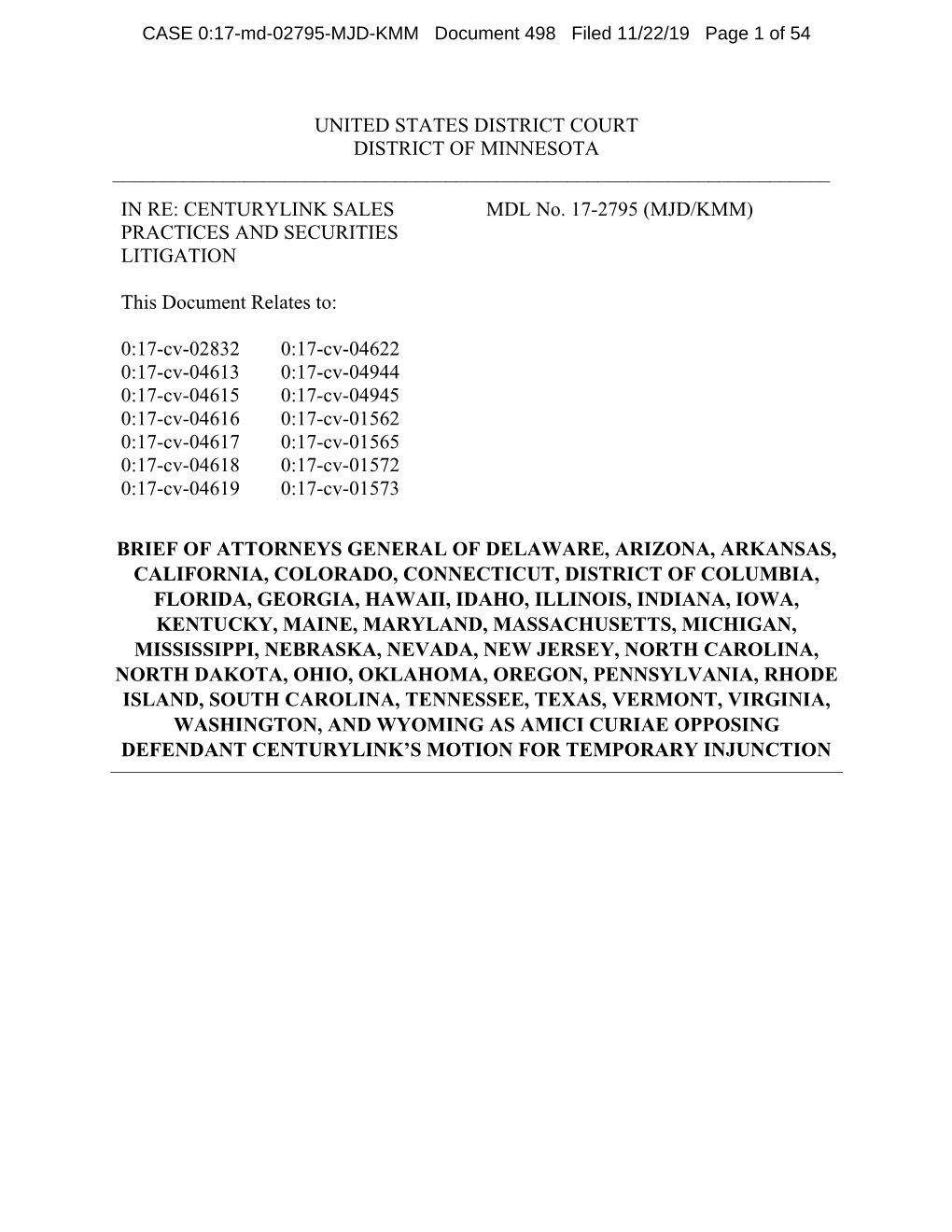 Amicus Opposing Defendants' Motion for Preliminary Injunction