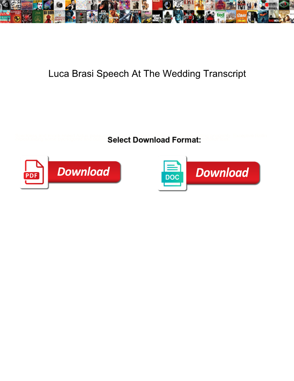 Luca Brasi Speech at the Wedding Transcript