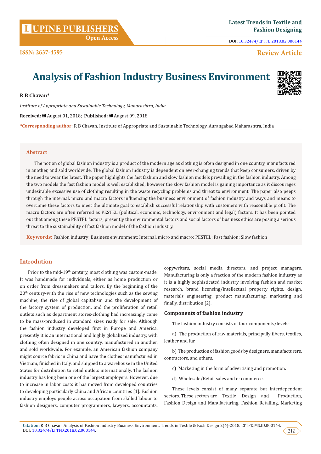 Analysis of Fashion Industry Business Environment