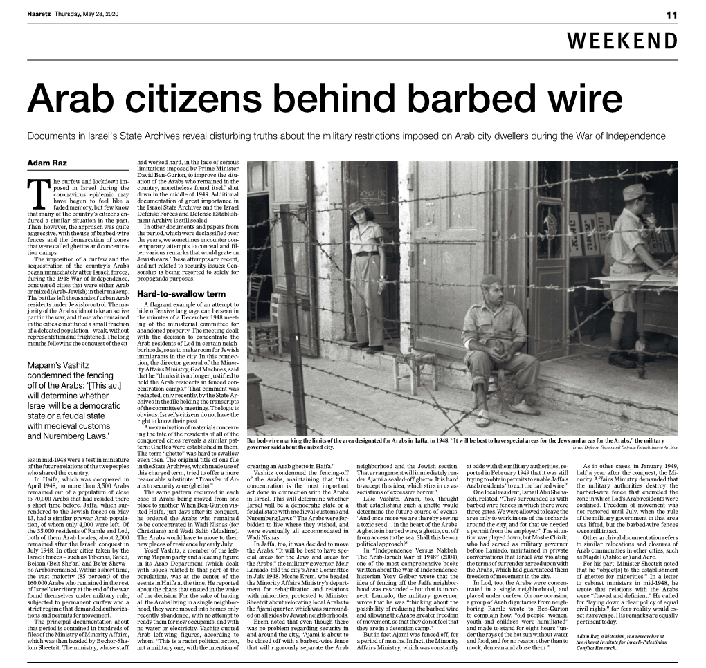 Arab Citizens Behind Barbed Wire