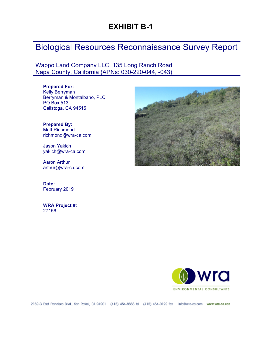 Biological Resources Reconnaissance Survey Report