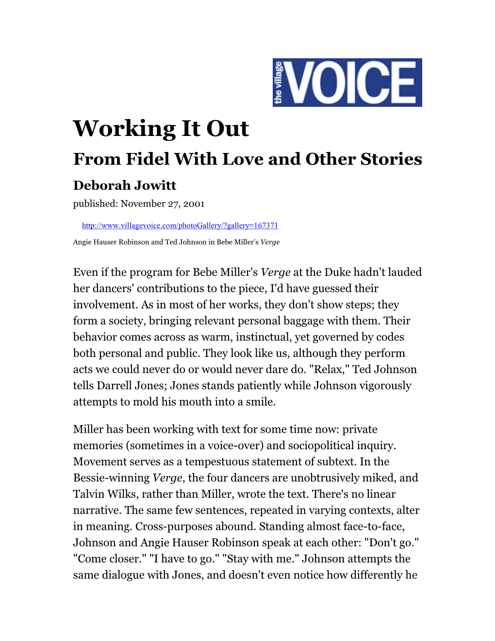 Village Voice, 2001