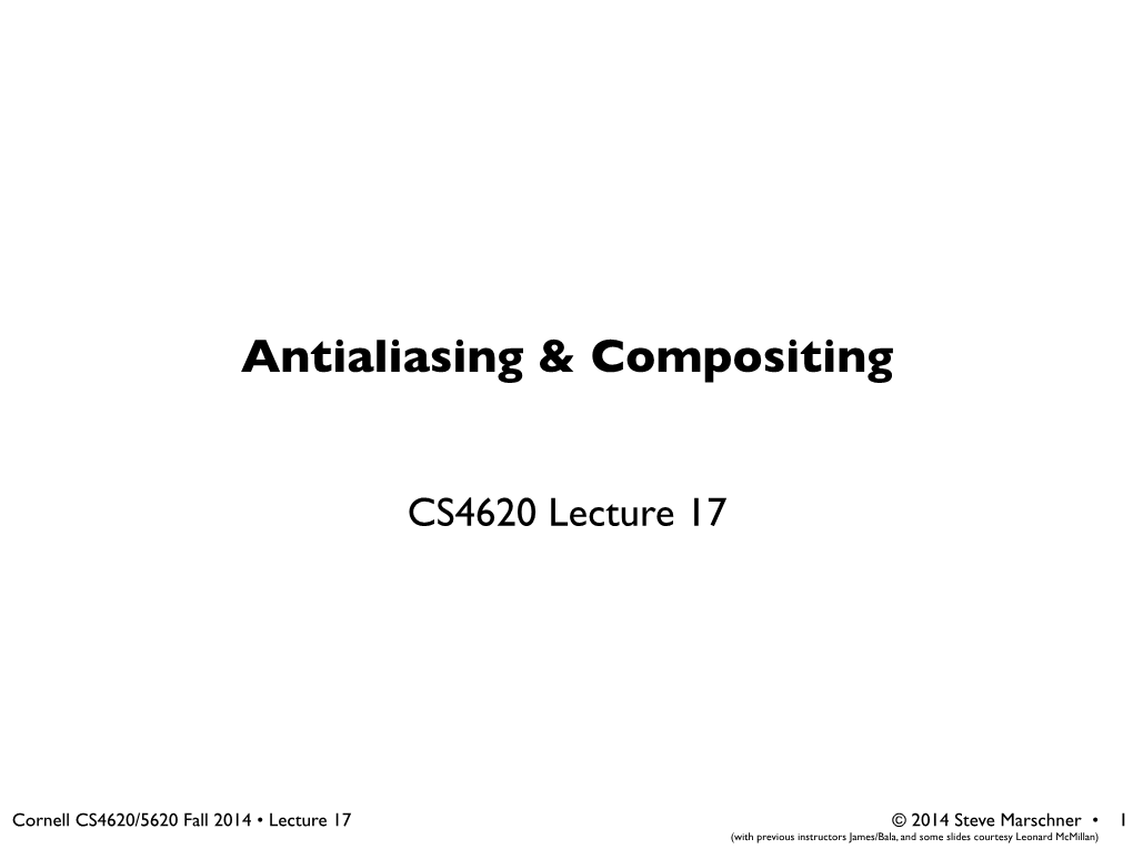 Rasterization and Antialiasing