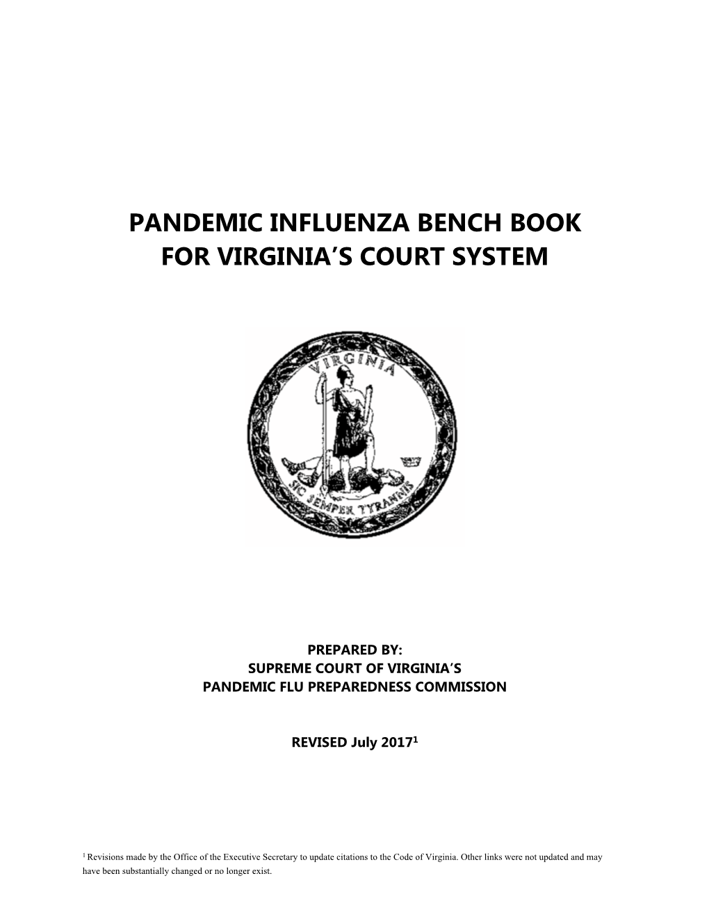 Pandemic Influenza Bench Book for Virginia's Court