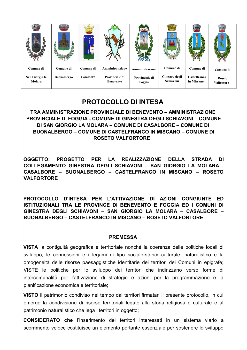 Protocollo Di Intesa