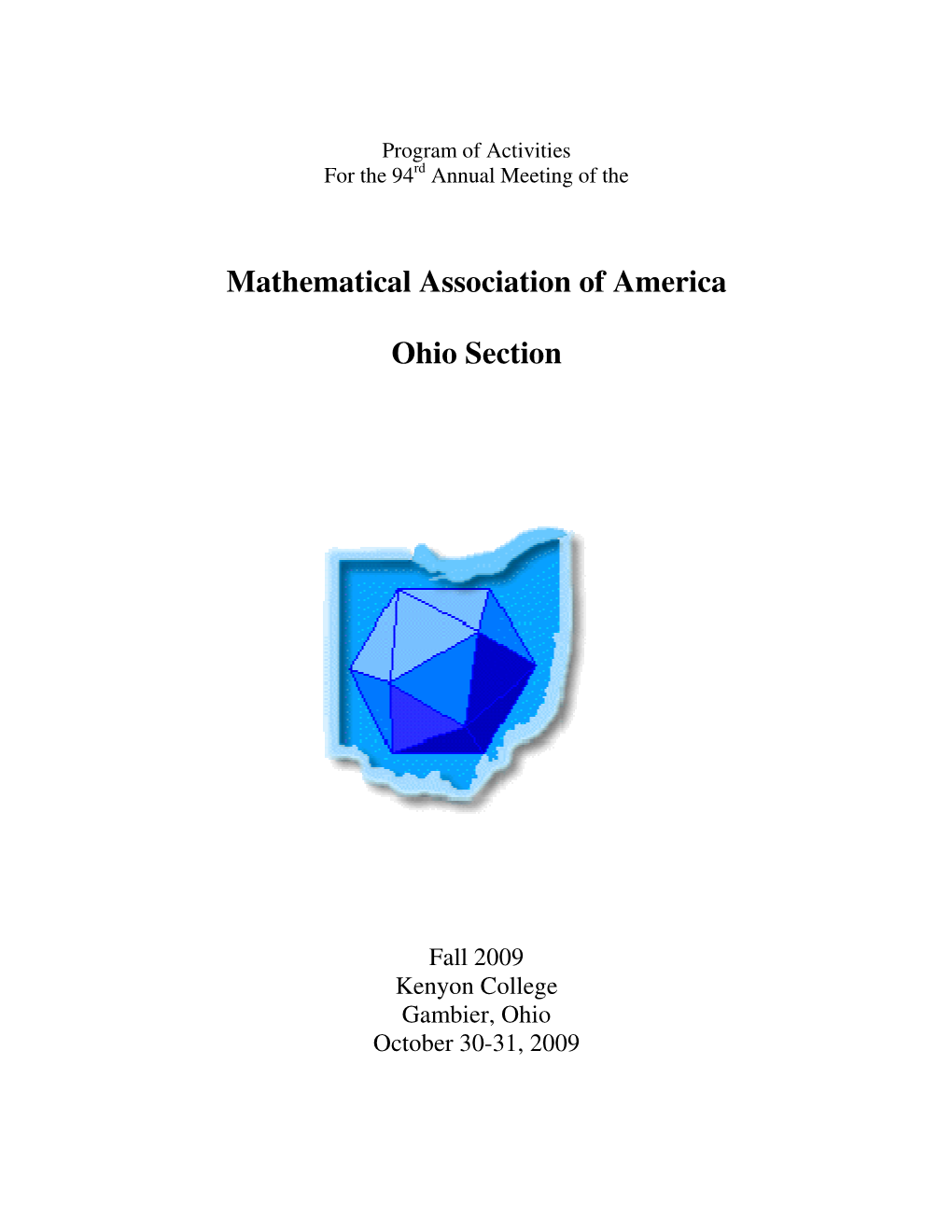 Mathematical Association of America Ohio Section