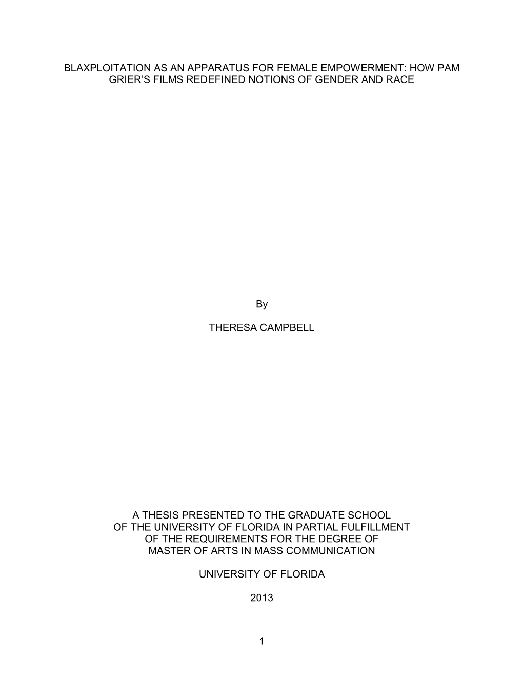 University of Florida Thesis Or Dissertation Formatting