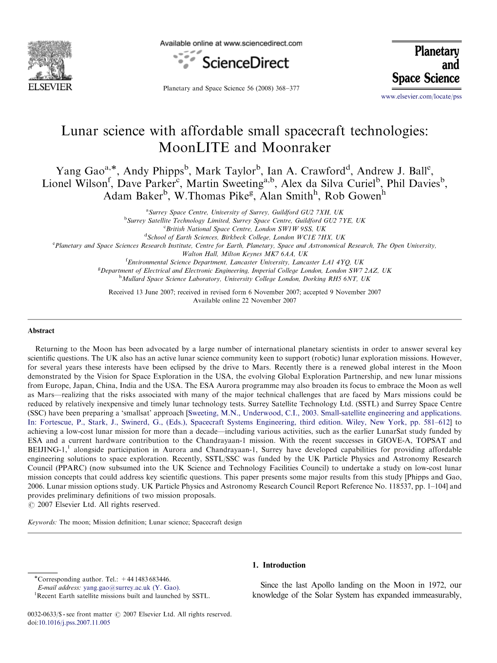 Lunar Science with Affordable Small Spacecraft Technologies: Moonlite and Moonraker