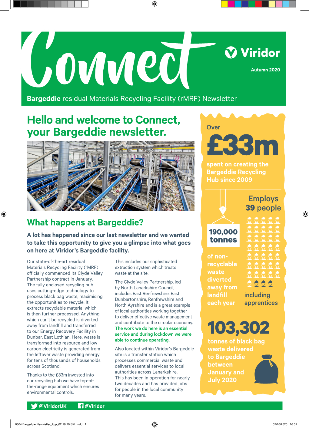 Bargeddie Residual Materials Recycling Facility (Rmrf) Newsletter Hello and Welcome to Connect, Over Your Bargeddie Newsletter