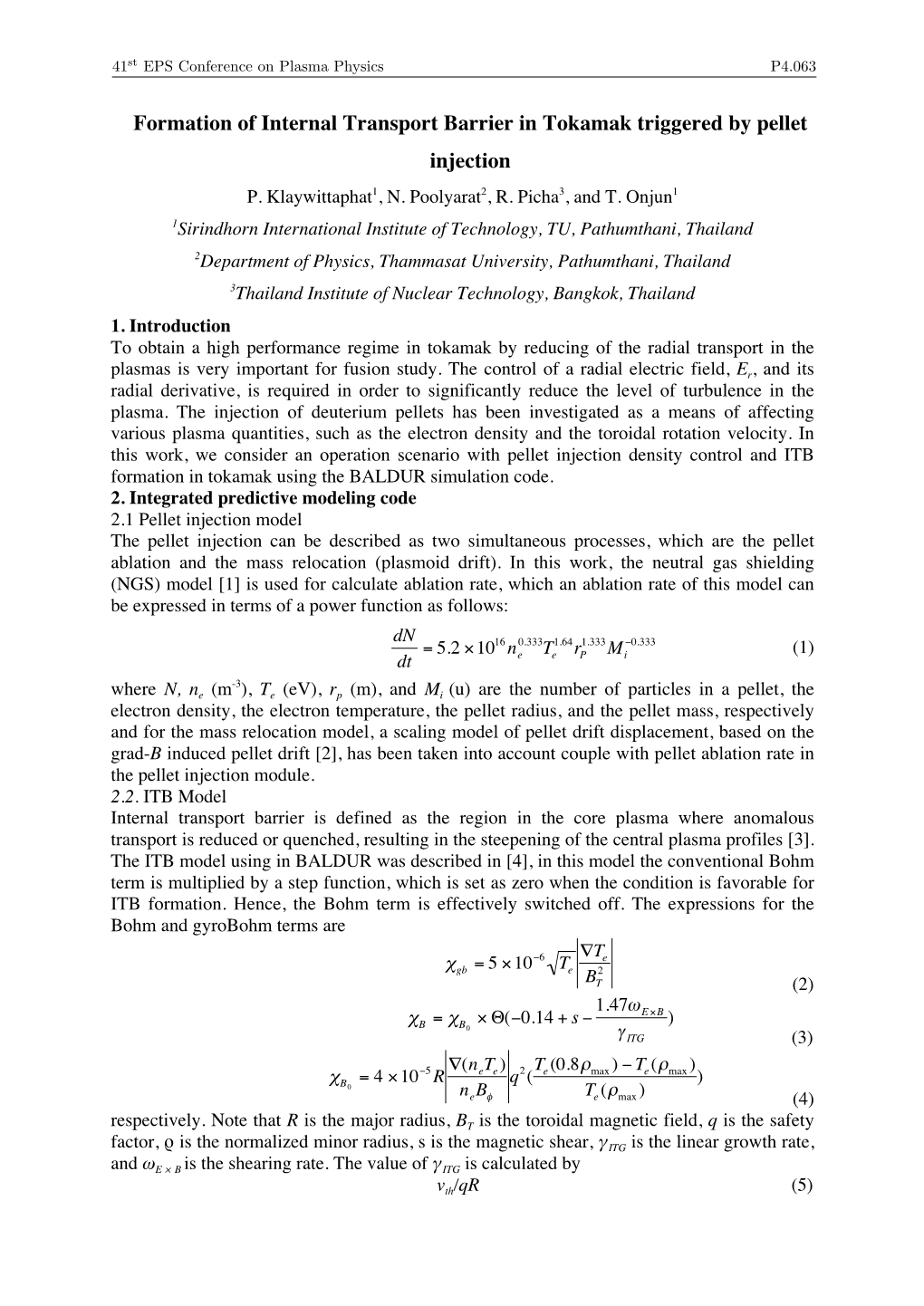 Formation of Internal Transport Barrier in Tokamak Triggered by Pellet Injection P