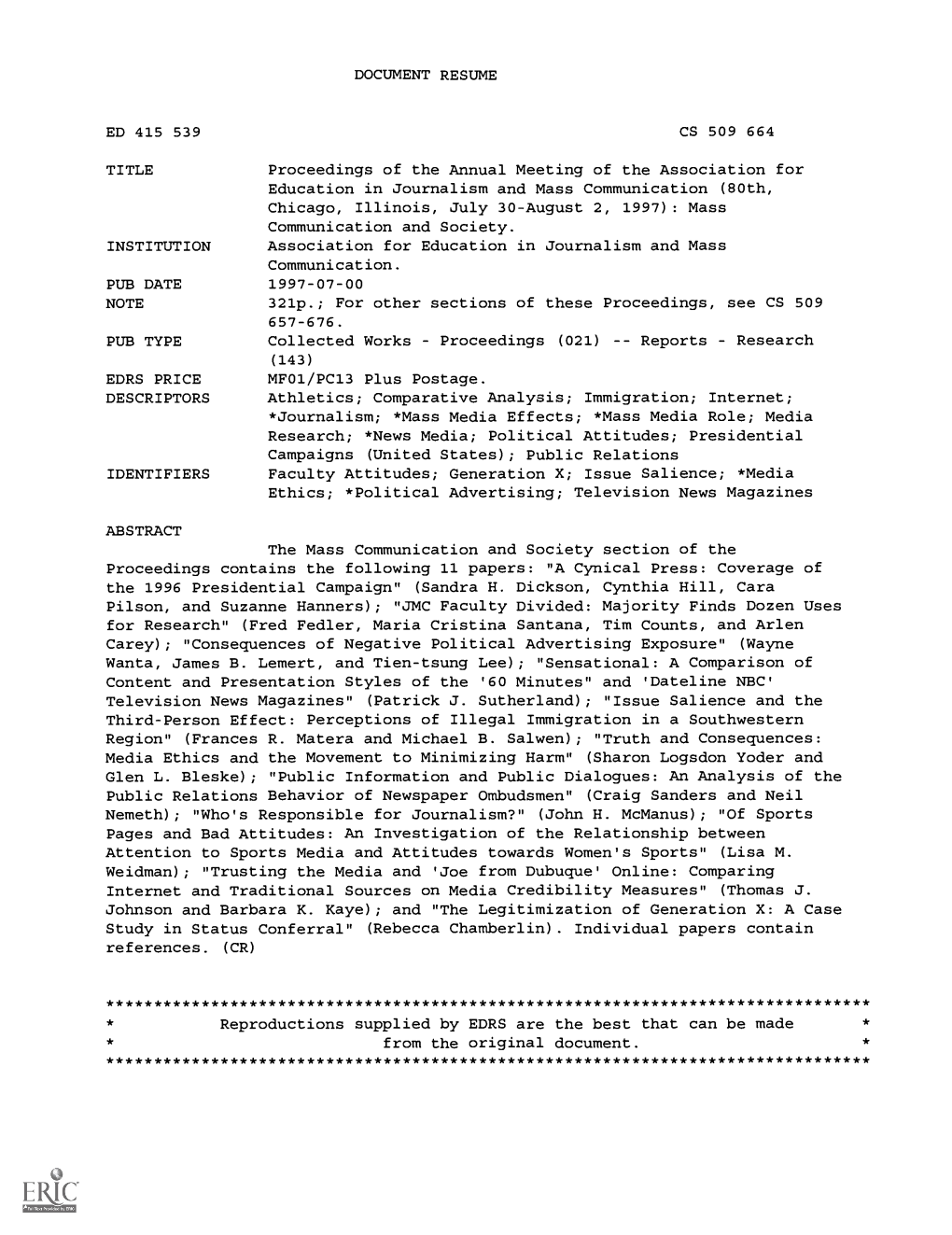 DOCUMENT RESUME Proceedings of the Annual Meeting of The