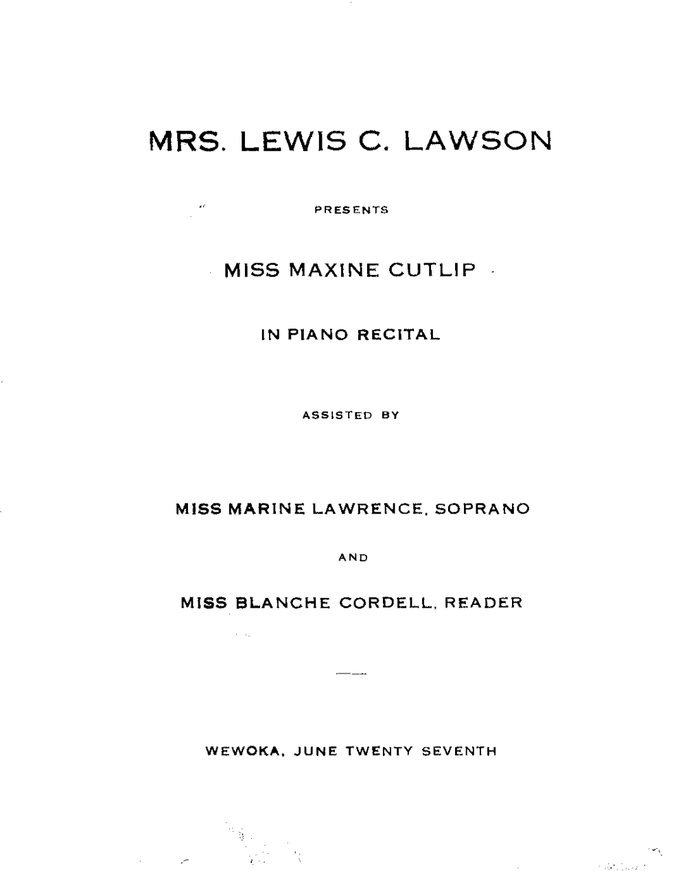 Mrs. Lewis C. Lawson