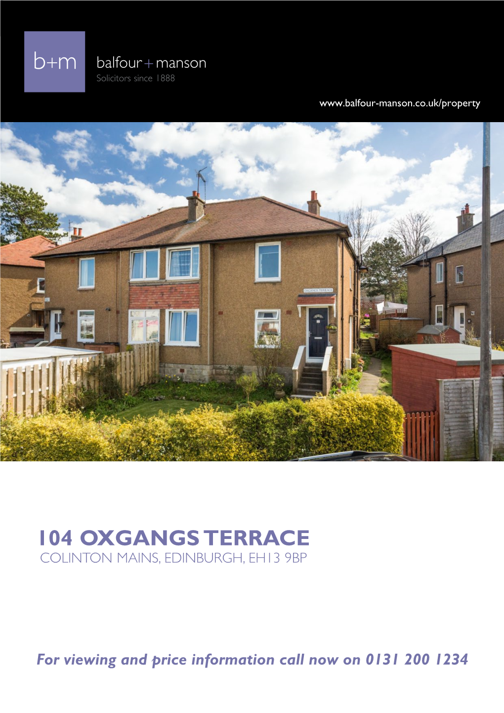 104 Oxgangs Terrace Colinton Mains, Edinburgh, Eh13 9Bp