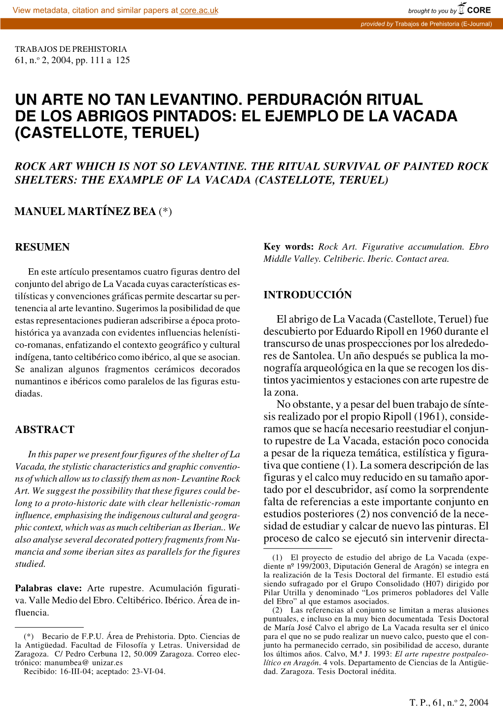 El Ejemplo De La Vacada (Castellote, Teruel)