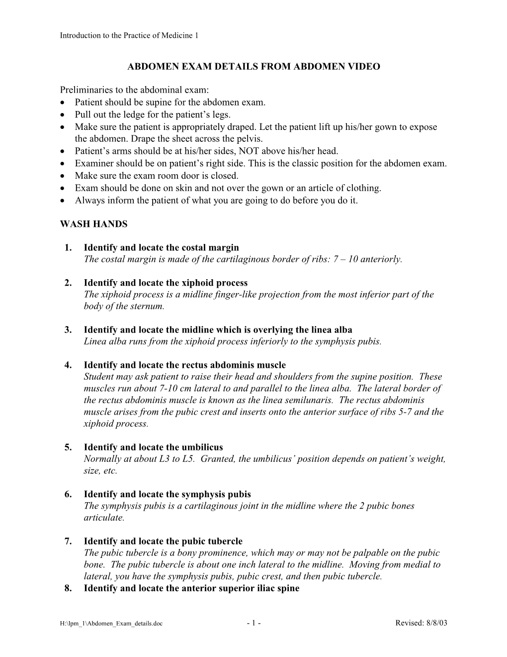 Standardized Patient Exercise 3 IPM 1 2000