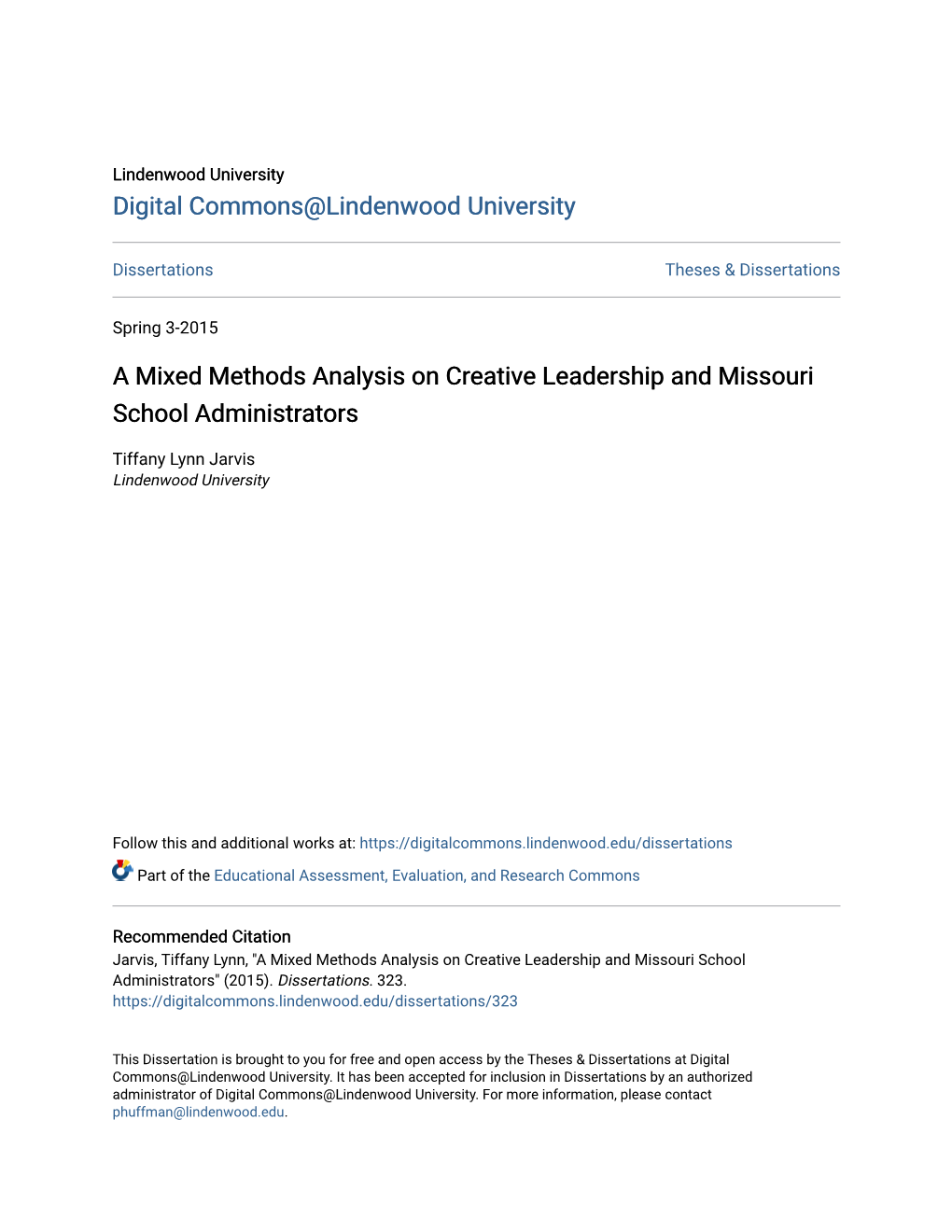 A Mixed Methods Analysis on Creative Leadership and Missouri School Administrators