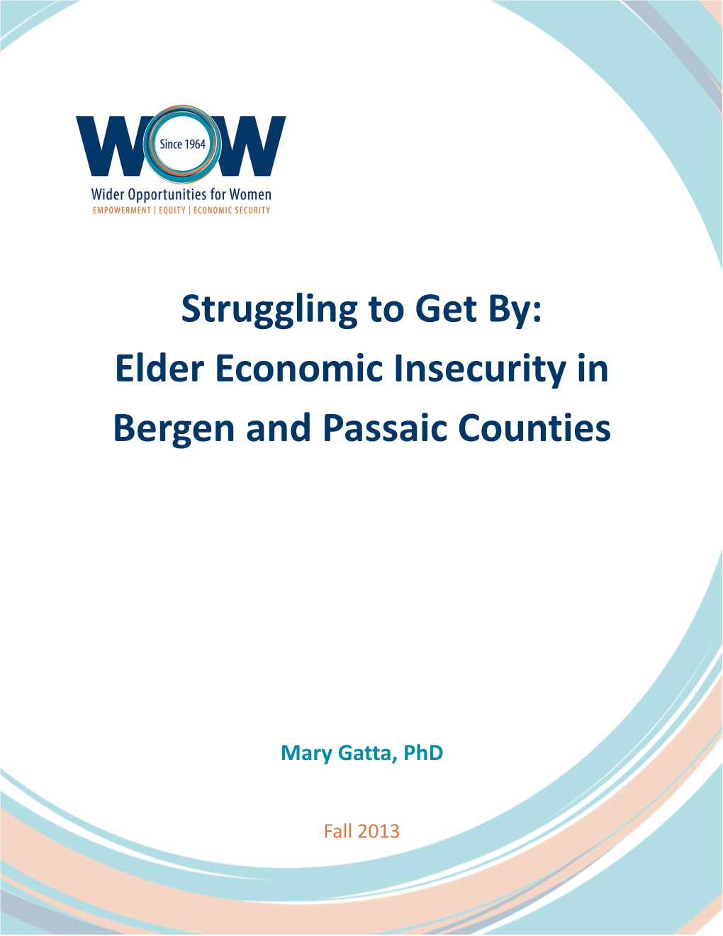 Struggling to Get By: Elder Economic Insecurity in Bergen and Passaic Counties