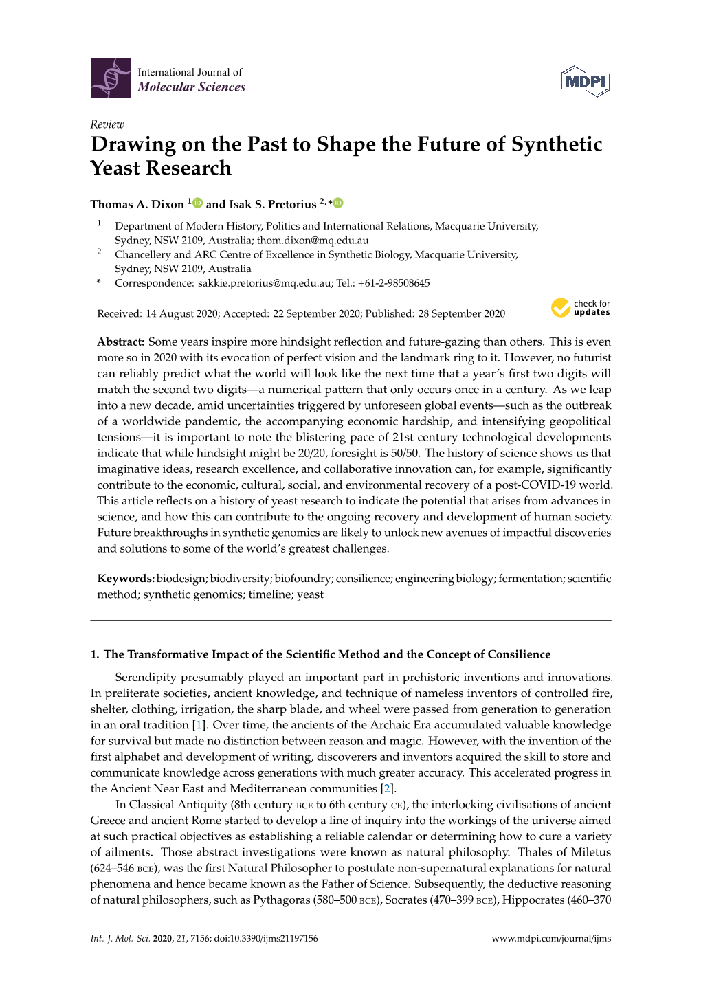 Drawing on the Past to Shape the Future of Synthetic Yeast Research