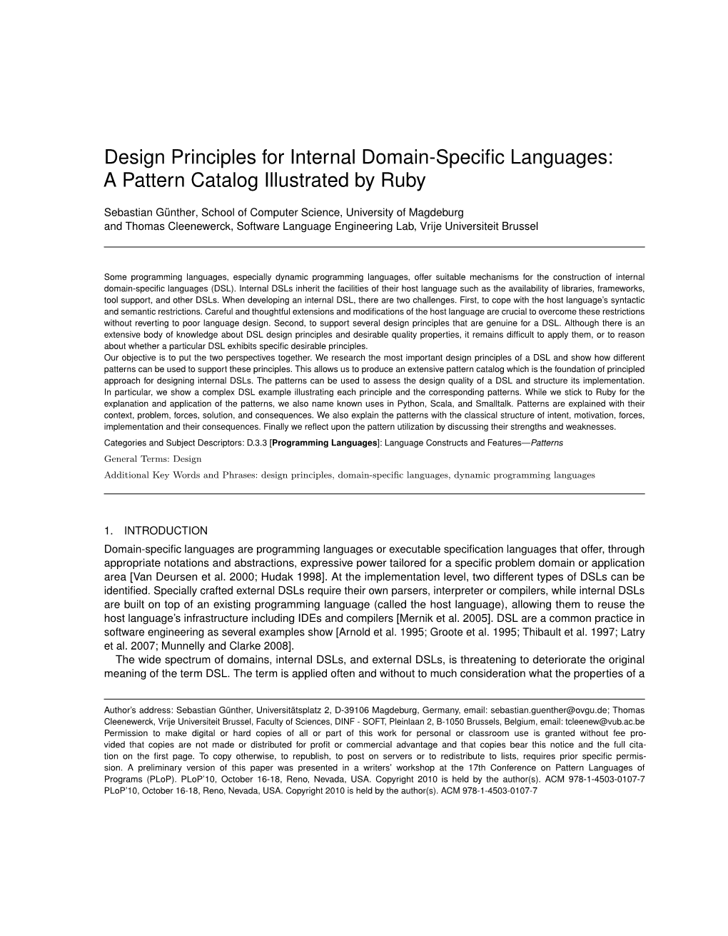 Design Principles for Internal Domain-Specific Languages: A