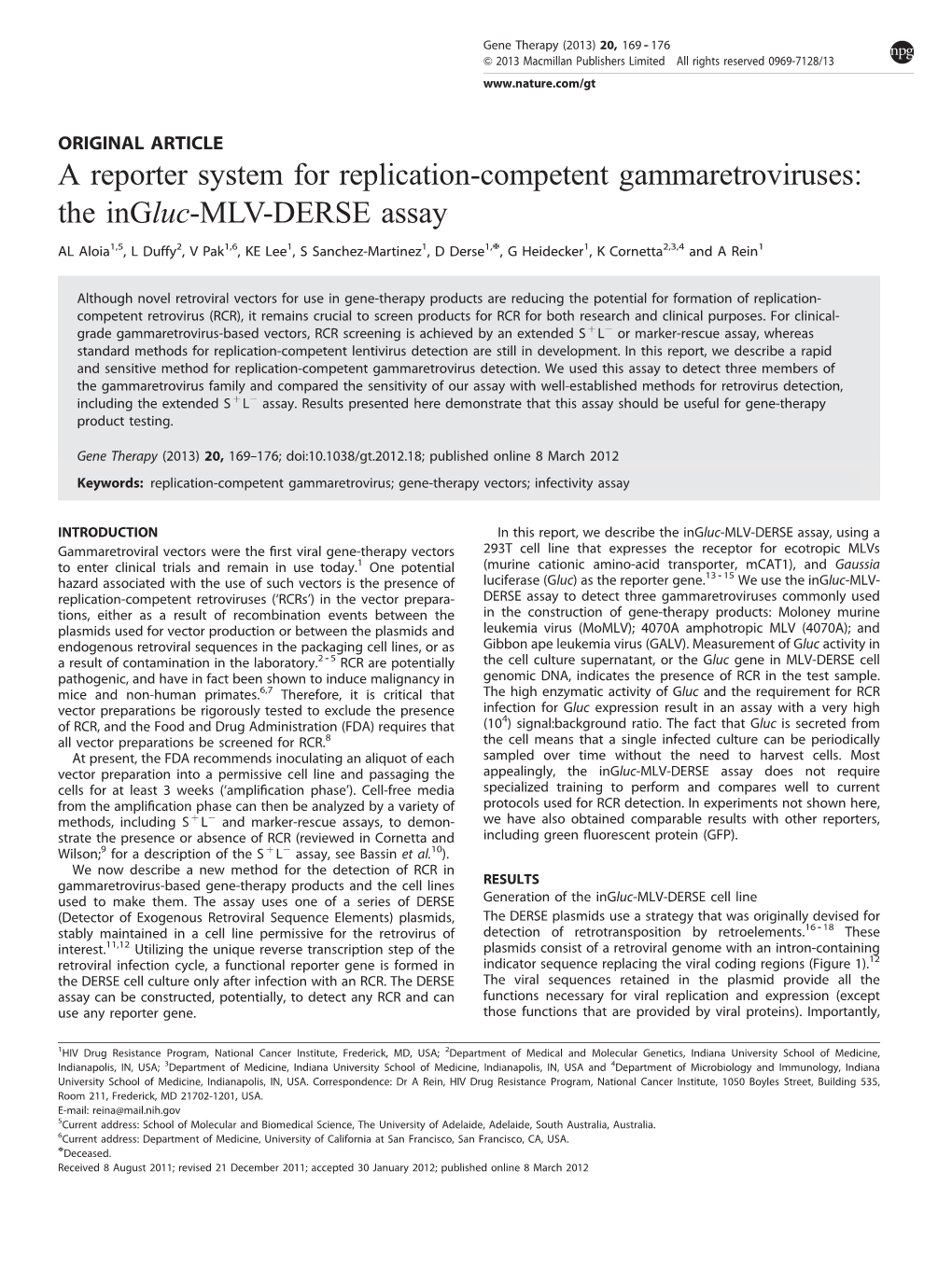 A Reporter System for Replication-Competent Gammaretroviruses: the Ingluc-MLV-DERSE Assay