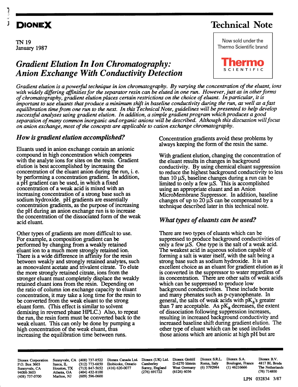 Gradient Elution in Ion Chromatography