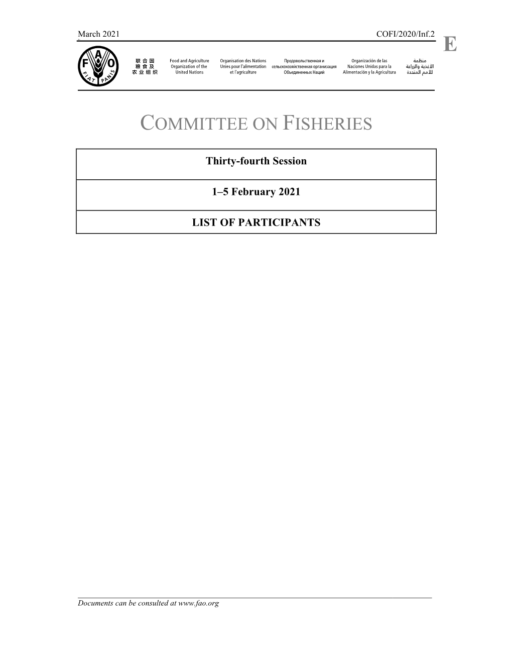 Committee on Fisheries