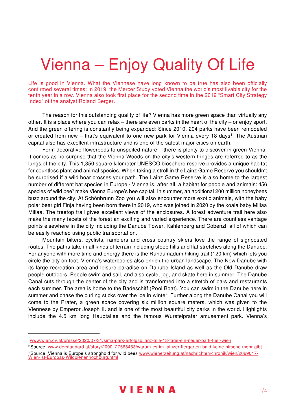 Vienna Is a Standard of Living Download