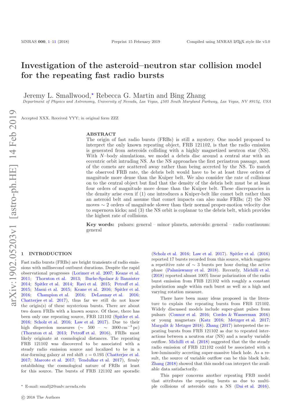 Investigation of the Asteroid–Neutron Star Collision Model for The