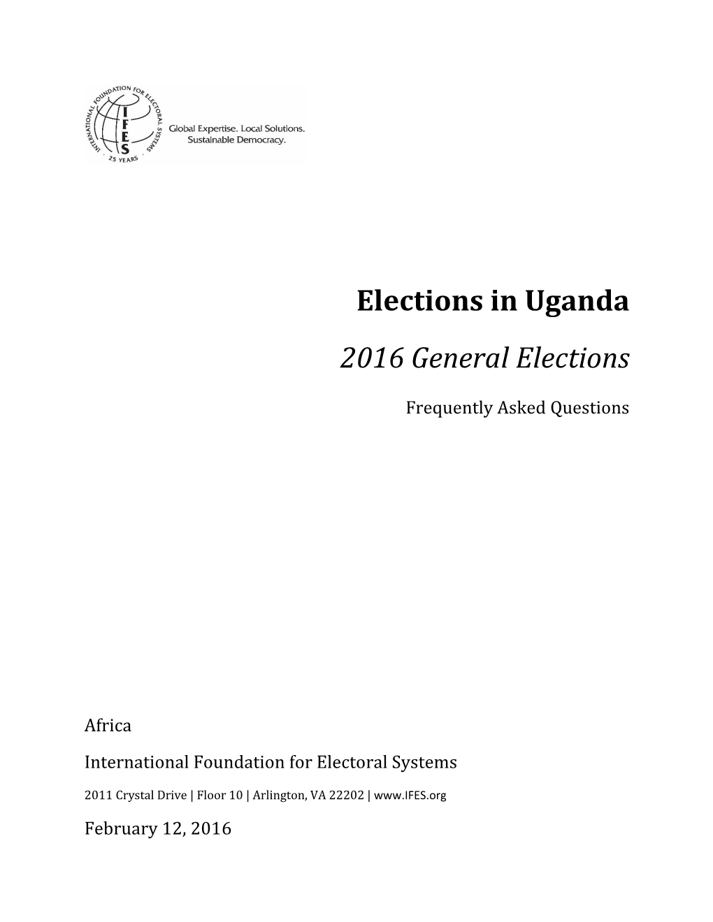 Elections in Uganda 2016 General Elections