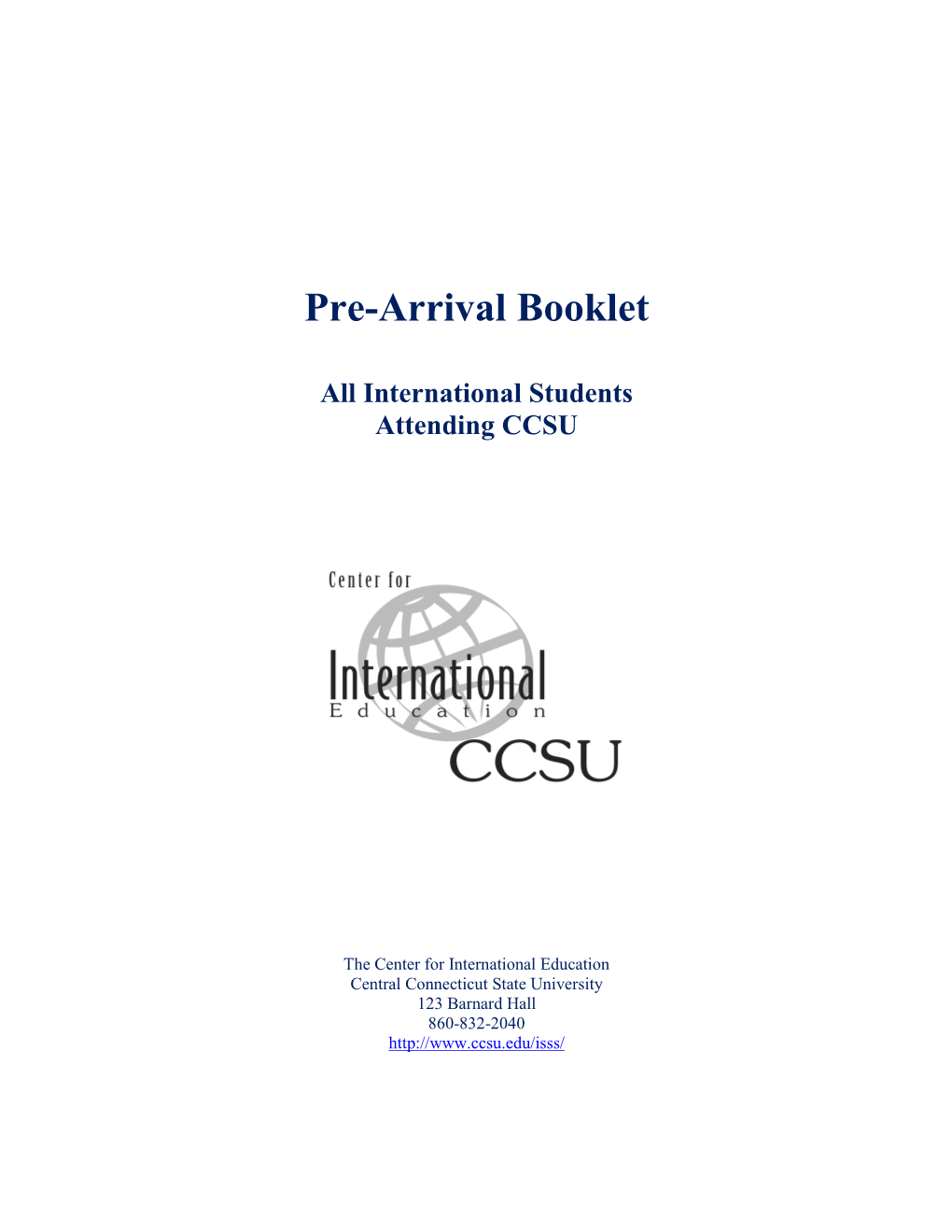 Pre-Arrival Booklet