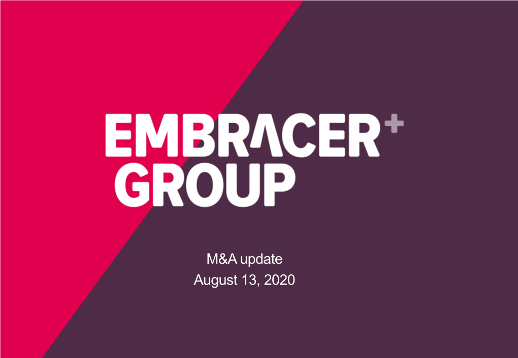 M&A Update August 13, 2020